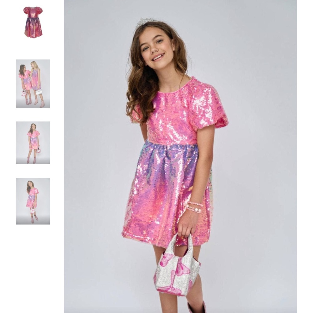 NWT ROSE OMBRÉ PUFF SLEEVE DRESS